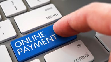 payments - button with online payment on a keyboard