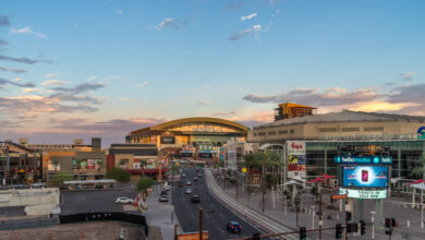 Phoenix Arizona USA - AUG 28, 2017. View of US Airways Center and Chase Field. Chase Field is the home of the Arizona Diamondbacks